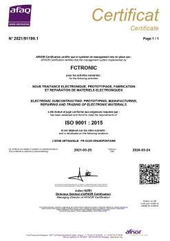 Certification ISO 9001 : 2015